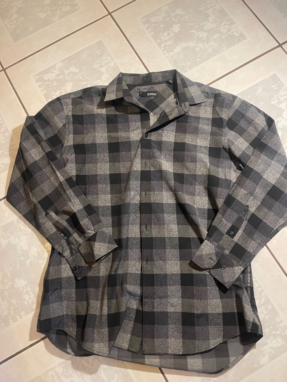 Eclipse Gray Plaid Dress Shirt - Classic Men's Button-Up
